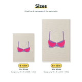 Size chart for the two mini canvas sizes: 6 x 8 in and 8 x 12 in