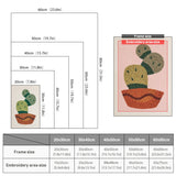 Size chart for punch needle kits from 20 x 30 cm to 60 x 80 cm