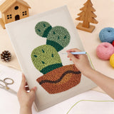 Punching the Prickly Pear Bowl design with the punch needle