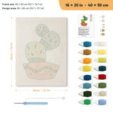 Prickly Pear Bowl punch needle kit, 16 × 20 in (40 × 50 cm): canvas size and kit contents