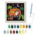 Pumpkin Camper Ghost punch needle kit: finished canvas with threads, punch needle and threader