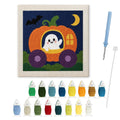 Pumpkin Carriage Ghost punch needle kit: finished canvas with threads, punch needle and threader