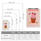 Size chart for punch needle kits from 20 x 30 cm to 60 x 80 cm