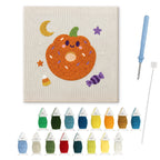 Pumpkin Donut punch needle kit: finished canvas with threads, punch needle and threader
