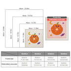 Size chart for square punch needle kits from 30 x 30 cm to 60 x 60 cm