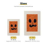 Size chart for the two mini canvas sizes: 6 x 8 in and 8 x 12 in