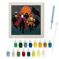 Pumpkin Parade punch needle kit: finished canvas with threads, punch needle and threader