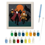 Pumpkin Parade punch needle kit: finished canvas with threads, punch needle and threader