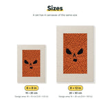Size chart for the two mini canvas sizes: 6 x 8 in and 8 x 12 in