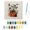 Pumpkin Vine Pot punch needle kit: finished canvas with threads, punch needle and threader