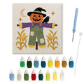 Purple Coat Scarecrow punch needle kit: finished canvas with threads, punch needle and threader