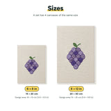 Size chart for the two mini canvas sizes: 6 x 8 in and 8 x 12 in