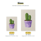Size chart for the two mini canvas sizes: 6 x 8 in and 8 x 12 in