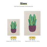 Size chart for the two mini canvas sizes: 6 x 8 in and 8 x 12 in