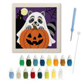 Raccoon Ghost punch needle kit: finished canvas with threads, punch needle and threader