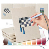 Hand punching one of the Race Day Flag mini canvases