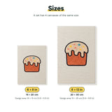 Size chart for the two mini canvas sizes: 6 x 8 in and 8 x 12 in