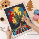 Punching the Rainbow Roots Tree design with the punch needle