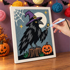 Punching the Raven Wizard design with the punch needle