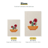 Size chart for the two mini canvas sizes: 6 x 8 in and 8 x 12 in