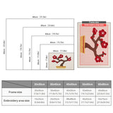 Size chart for punch needle kits from 20 x 30 cm to 60 x 80 cm