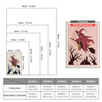 Size chart for punch needle kits from 20 x 30 cm to 60 x 80 cm