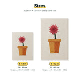Size chart for the two mini canvas sizes: 6 x 8 in and 8 x 12 in