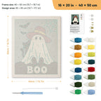 Red Hat Ghost punch needle kit, 16 × 20 in (40 × 50 cm): canvas size and kit contents