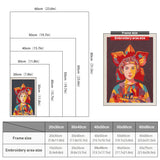 Size chart for punch needle kits from 20 x 30 cm to 60 x 80 cm