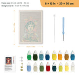 Red Petal Headdress punch needle kit, 8 × 12 in (20 × 30 cm): canvas size and kit contents