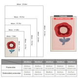 Size chart for punch needle kits from 20 x 30 cm to 60 x 80 cm