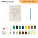 Red Poppy punch needle kit, 8 × 12 in (20 × 30 cm): canvas size and kit contents