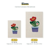 Size chart for the two mini canvas sizes: 6 x 8 in and 8 x 12 in