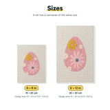 Size chart for the two mini canvas sizes: 6 x 8 in and 8 x 12 in