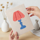 Hand holding a finished Retro Table Lamps mini canvas
