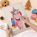 Punching the Rocket Unicorn design with the punch needle