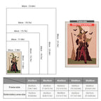 Size chart for punch needle kits from 20 x 30 cm to 60 x 80 cm