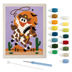 Rodeo Ghost punch needle kit: finished canvas with threads, punch needle and threader