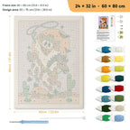 Rodeo Ghost punch needle kit, 24 × 32 in (60 × 80 cm): canvas size and kit contents