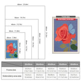 Size chart for punch needle kits from 20 x 30 cm to 60 x 80 cm