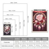 Size chart for punch needle kits from 20 x 30 cm to 60 x 80 cm