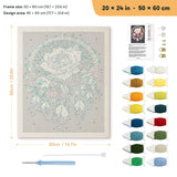 Rose Dreamcatcher punch needle kit, 20 × 24 in (50 × 60 cm): canvas size and kit contents