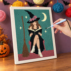 Punching the Rose Hat Witch design with the punch needle