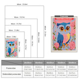 Size chart for punch needle kits from 20 x 30 cm to 60 x 80 cm