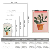 Size chart for punch needle kits from 20 x 30 cm to 60 x 80 cm