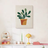 Finished Round Leaf Plant punch needle canvas on a wall