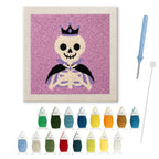 Royal Skeleton punch needle kit: finished canvas with threads, punch needle and threader