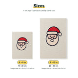 Size chart for the two mini canvas sizes: 6 x 8 in and 8 x 12 in