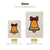 Size chart for the two mini canvas sizes: 6 x 8 in and 8 x 12 in