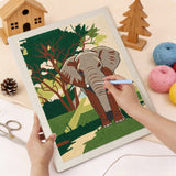 Punching the Savanna Elephant design with the punch needle